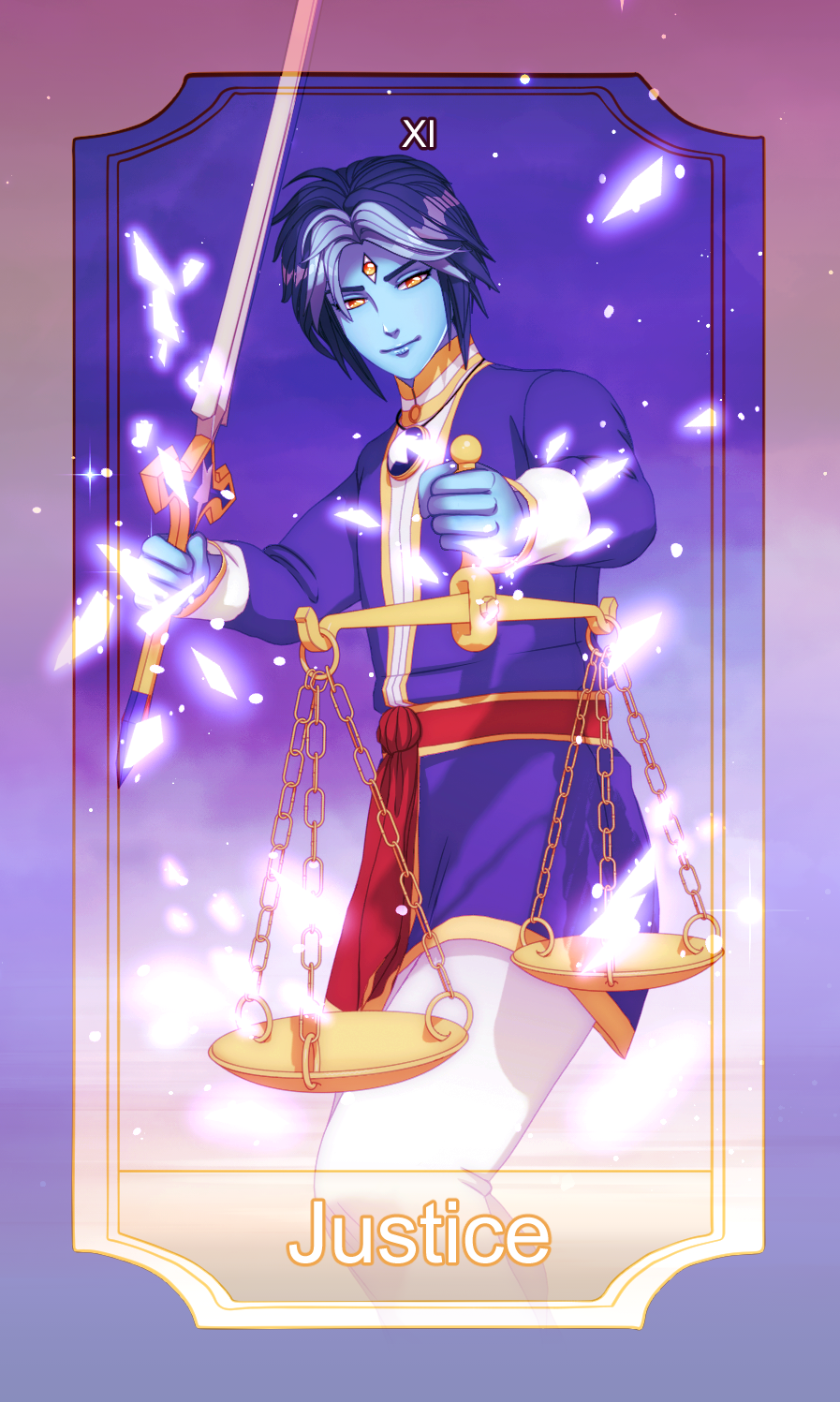 Nityasya Justice Tarot Card