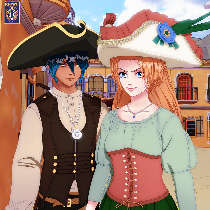 Pirate Collab; Water Damon and female Lyall