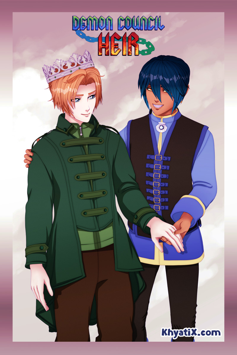 Lyall dressed like a prince with his husband Water Damon